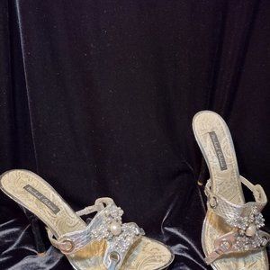 Michael Antonio Silver embellished heels